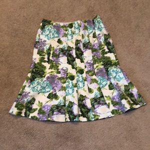 Ann Taylor A-Line Floral Skirt Sz 0P